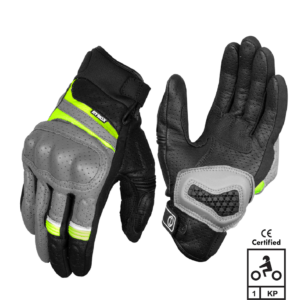 AIR GT GLOVES - Grey Hi-Viz Green