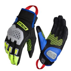 GRAVEL DUALSPORT GLOVES - Hi-Viz Green Blue
