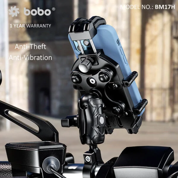 BOBO BM17H (or BM17M) PRO Handlebar (or Mirror) Anti-Vibration Bike / Cycle Phone Holder Motorcycle Mobile Mount - Image 3